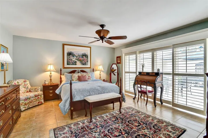 Primary suite with wide patio views.