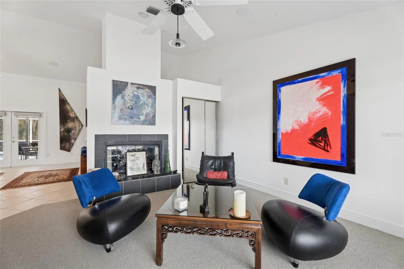 Living Room with a Fireplace