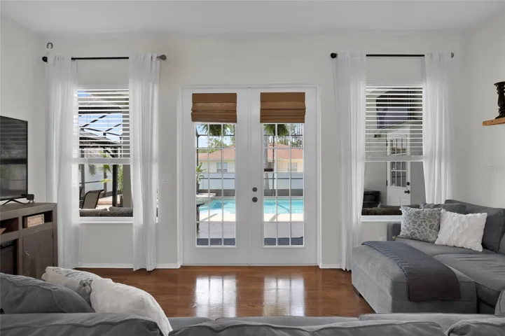 French doors leading to pool from Living Room