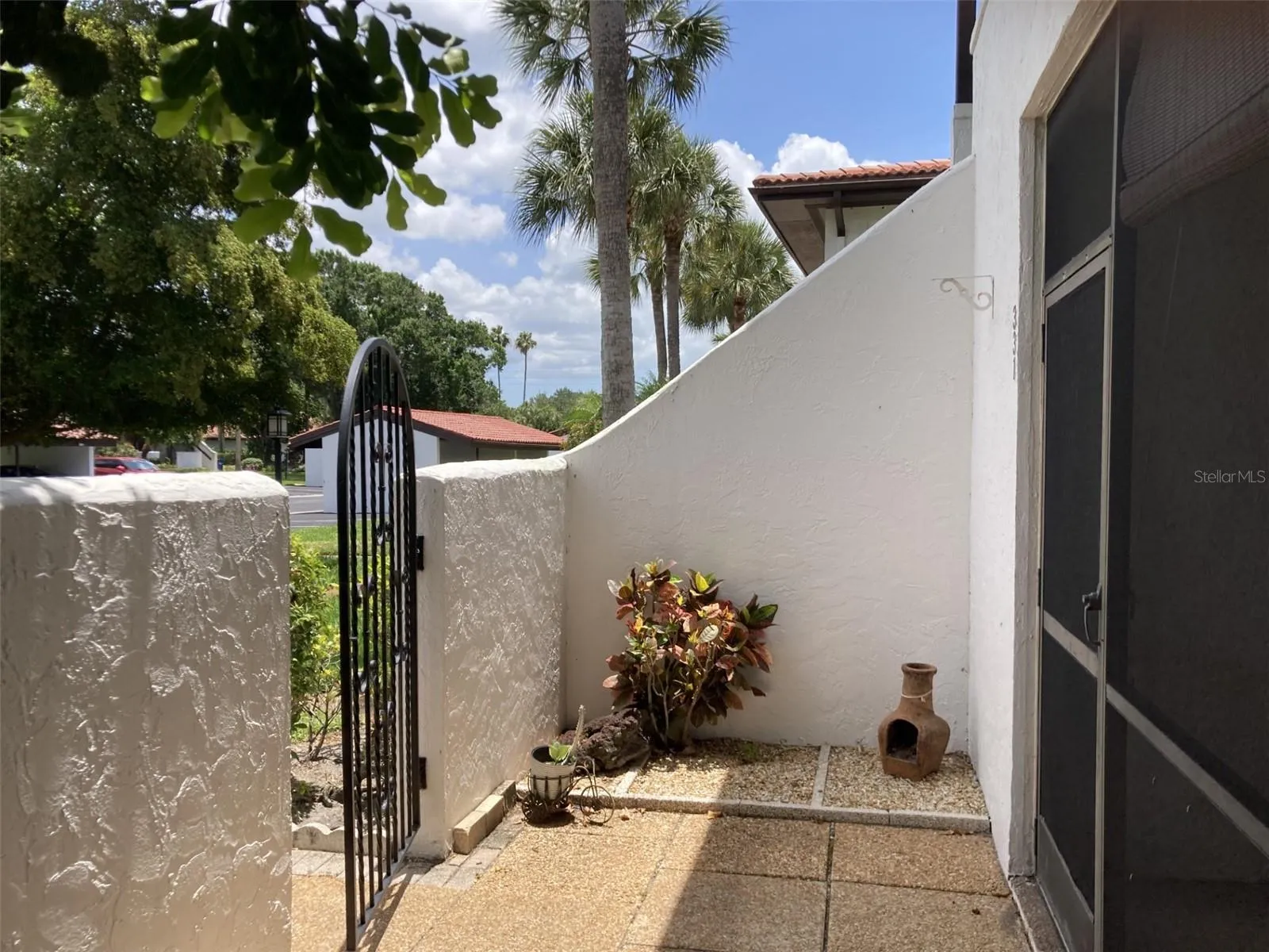 Front gated courtyard.