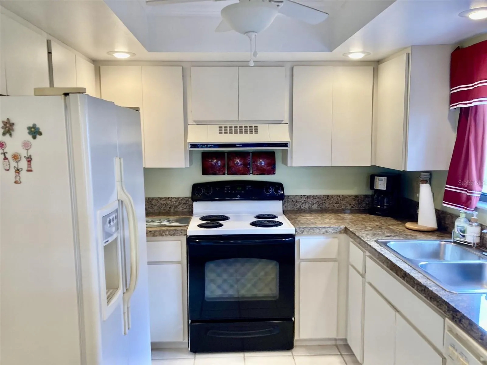 Recessed ceiling and lighting.