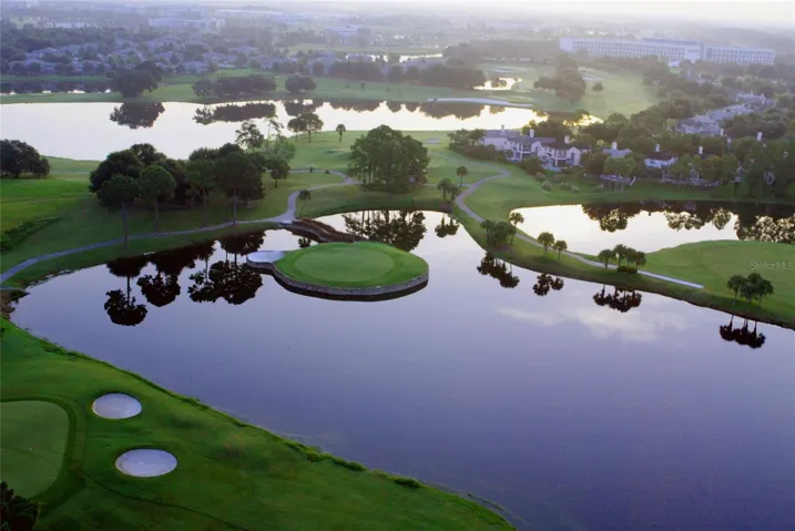 Aerial View of Island Hole