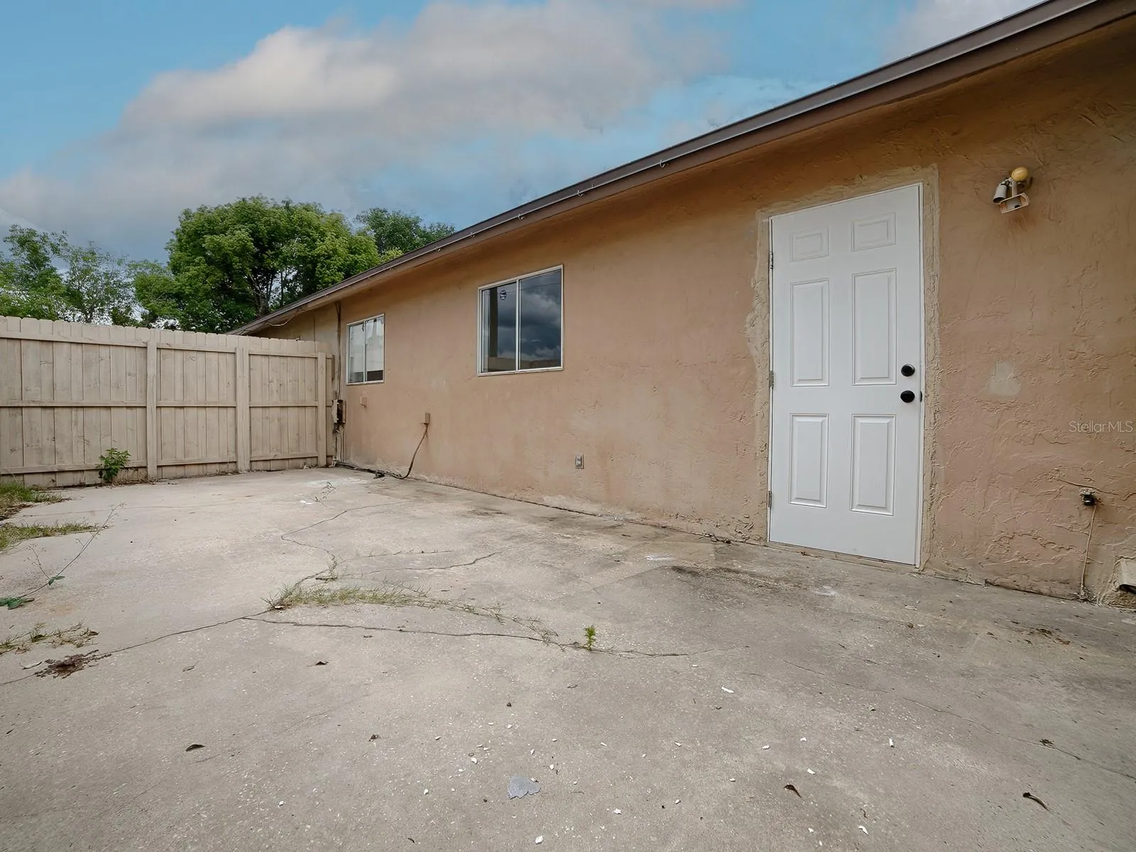 Back fenced patio