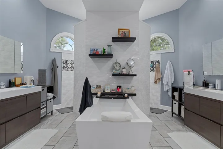 Oversize soaker tub primary bathroom