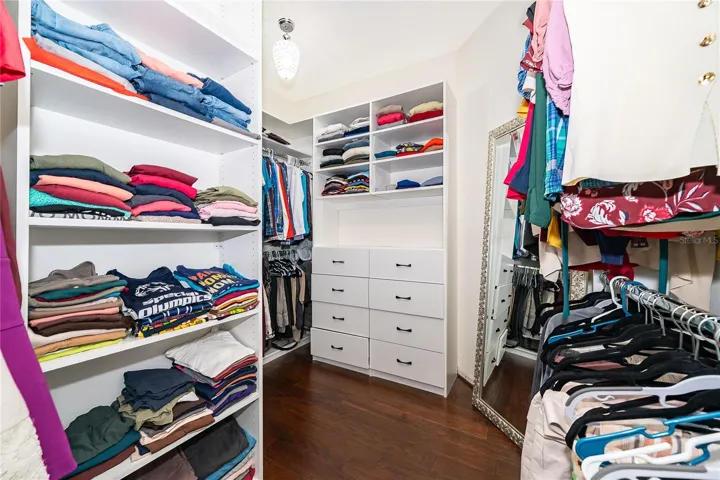 Custom-mdesigned walk-in closet