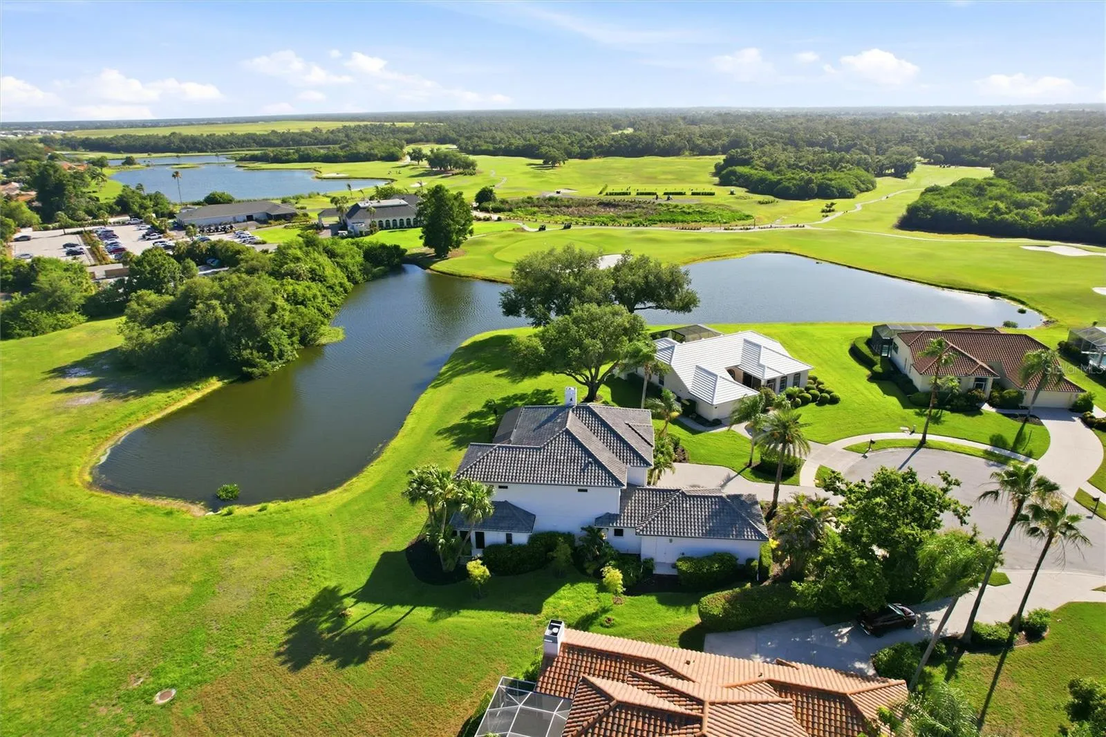 Enjoy sweeping views of the 18th Hole of Misty Creek from your lanai.