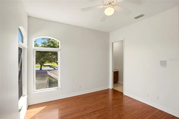 The Jack-and-Jill suites feature hardwood flooring and well-appointed bathrooms with a shower/tub combination, walk-in closets, and a private water closet.
