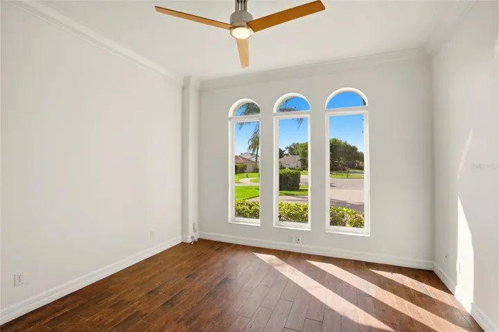 The first-floor office is conveniently located near the front entry and includes a closet, offering the flexibility to function as an additional bedroom/nursery if desired.