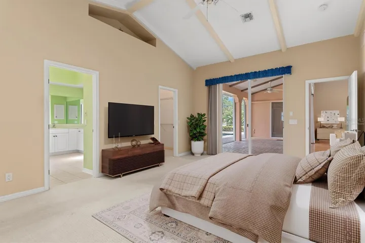 Virtually staged primary bedroom