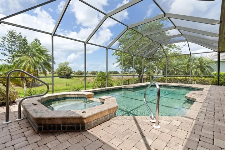 Spa with golf course views