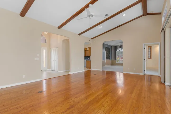 Vaulted beamed ceiling