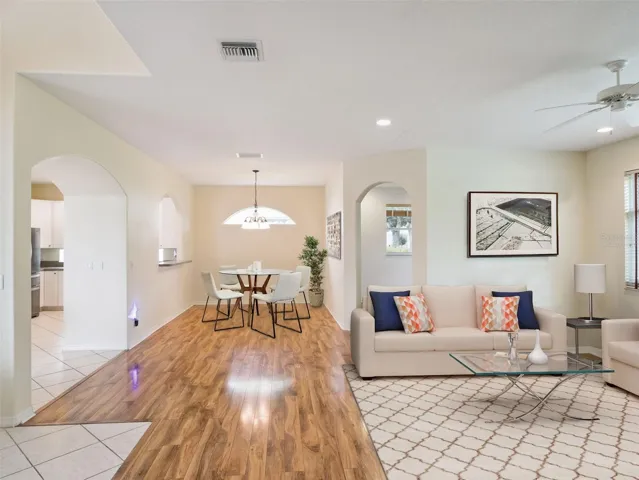 Virtually Staged Living & Dining Rooms