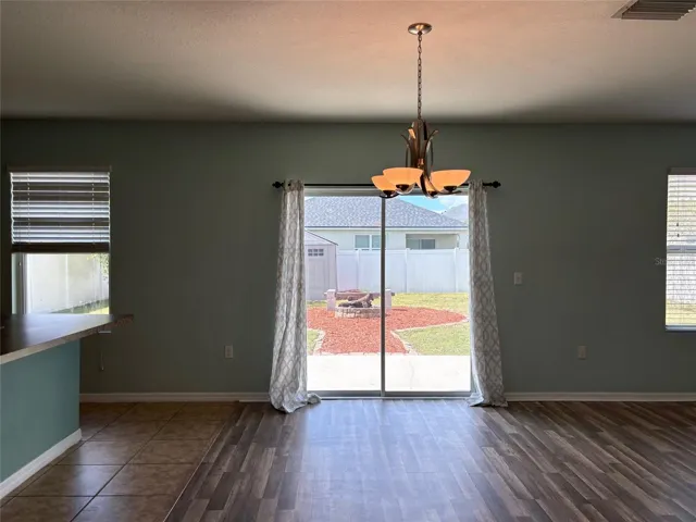 Dining Rm with sliding Glass doors
