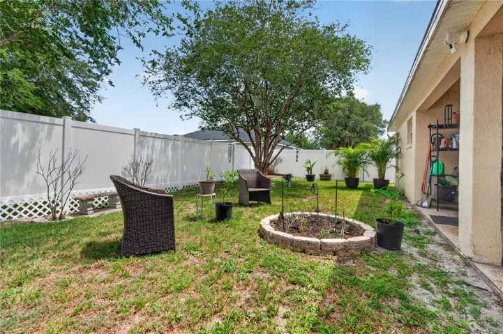 Backyard with PVC Fence