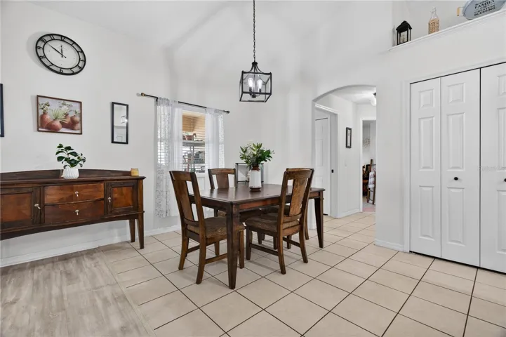 Dining area leading to the pantry