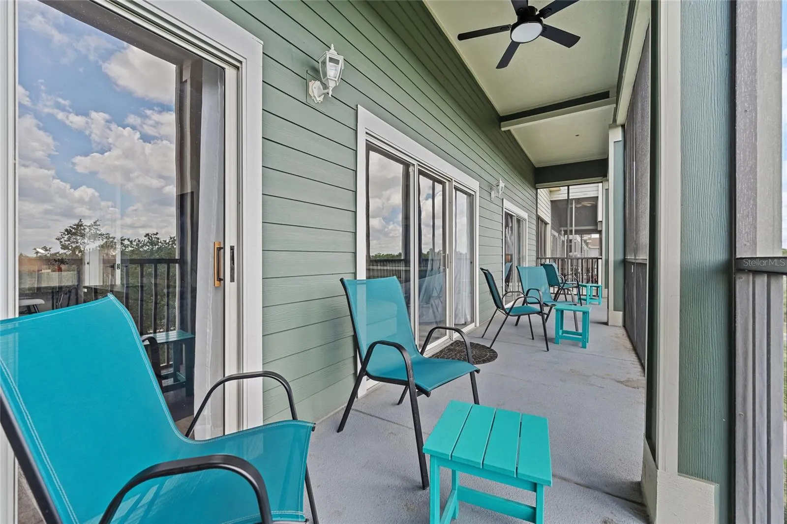 Private screened in balcony accessible from both bedrooms and living area