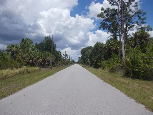Looking East down the street