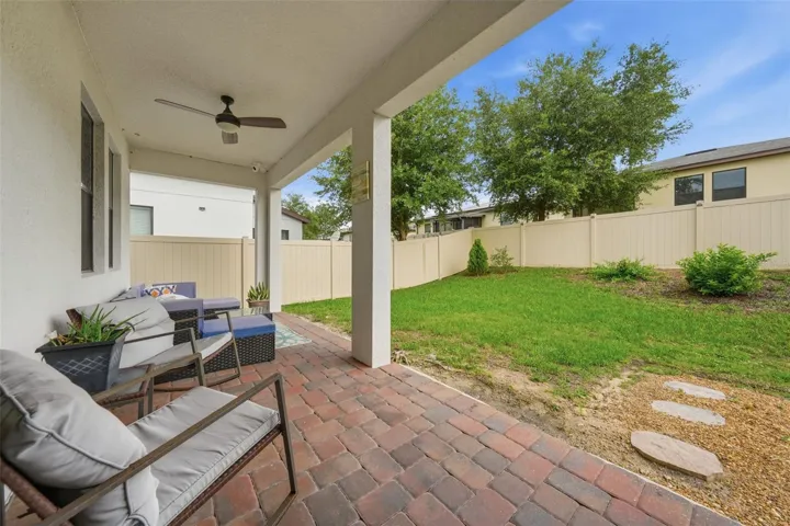 Covered Lanai + decorative pavers