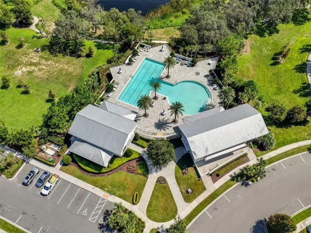 Aerial View of the Community Clubhouse & Pool