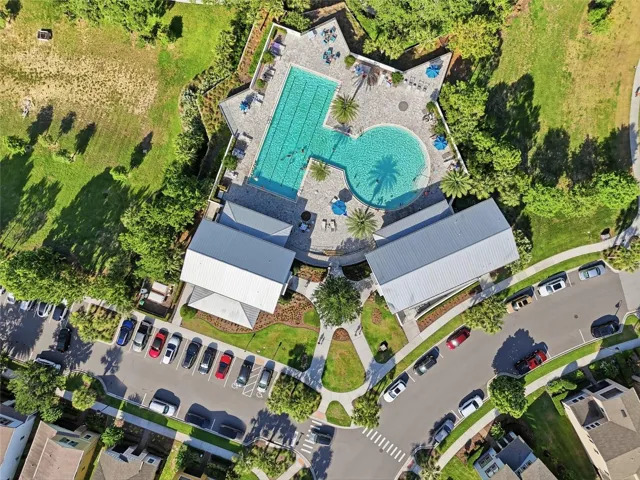 Aerial View of the Community Clubhouse & Pool