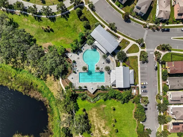 Aerial View of the Community Clubhouse & Pool