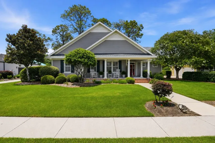 Front porch virtually staged.