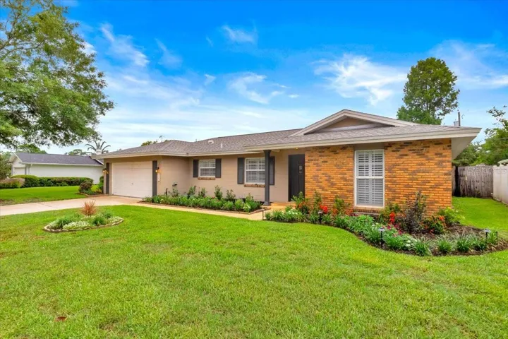 Fresh landscaping provides plenty of curb appeal.