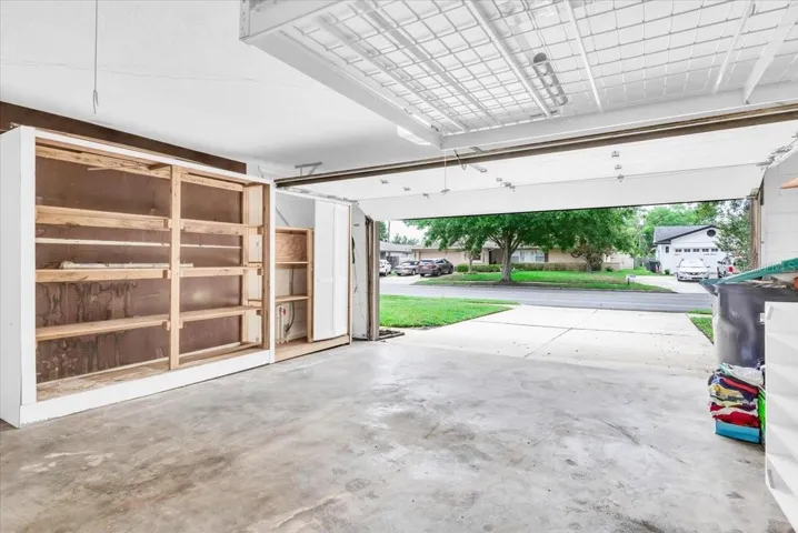 Garage storage shelves.