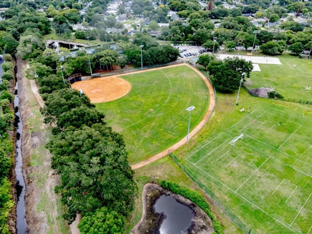 Baseball and soccer fields.