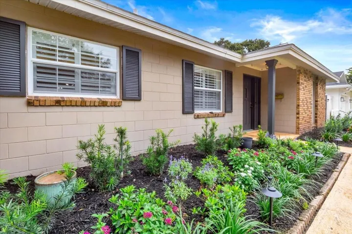 Colorful new landscaping.