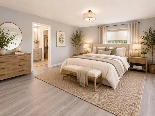 Virtually Staged Primary Bedroom