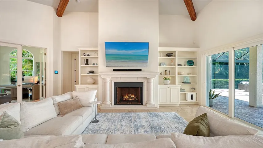 Great room and wood-burning fire place