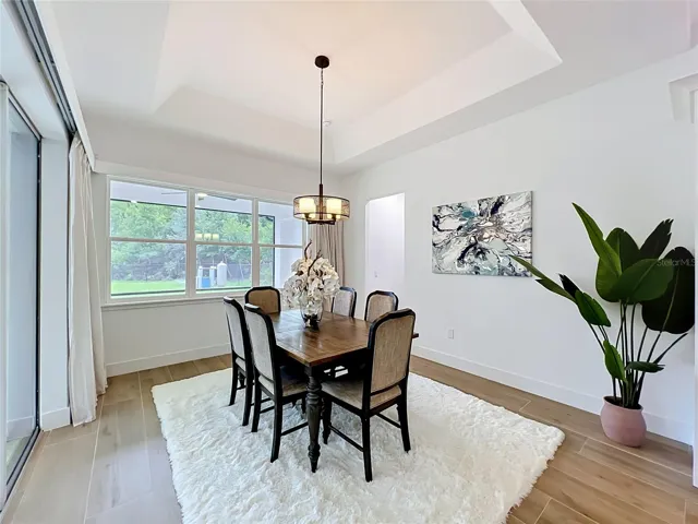 Dining Room with tray ceiling