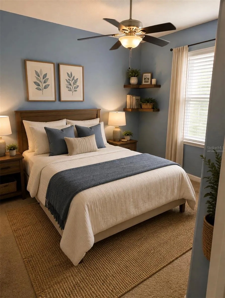 Virtually staged bedroom 3