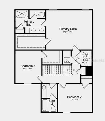 Second Floor Plan - Additional Highlights Include: GE refrigerator, washer, dryer, and window blinds throughout the whole house