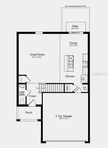 First Floor Plan - Additional Highlights Include: GE refrigerator, washer, dryer, and window blinds throughout the whole house