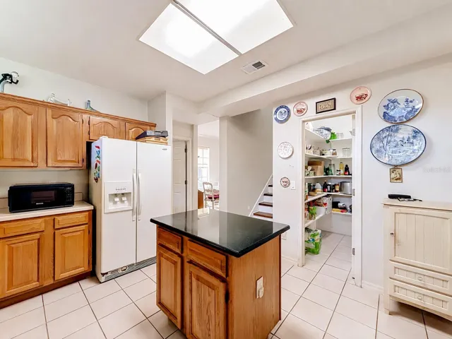 Skylights fill the kitchen with natural Florida sunshine