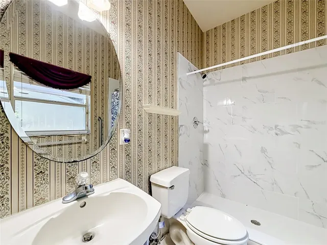 Convenient first-floor guest bathroom