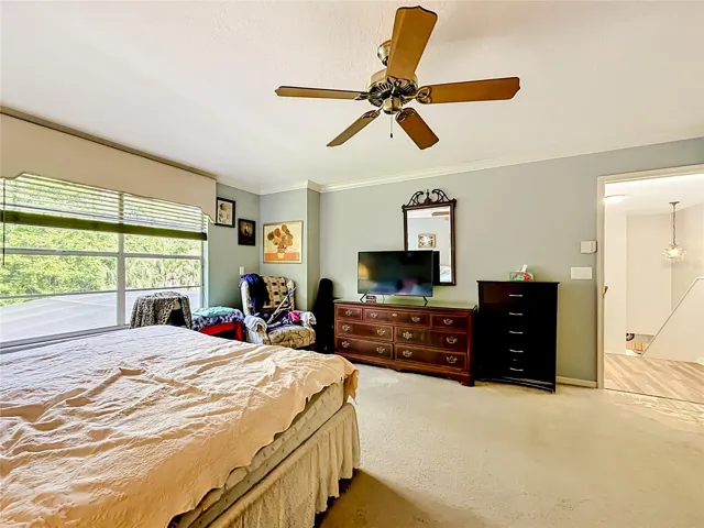 Spacious primary suite with room for a sitting area and oversized furnishings