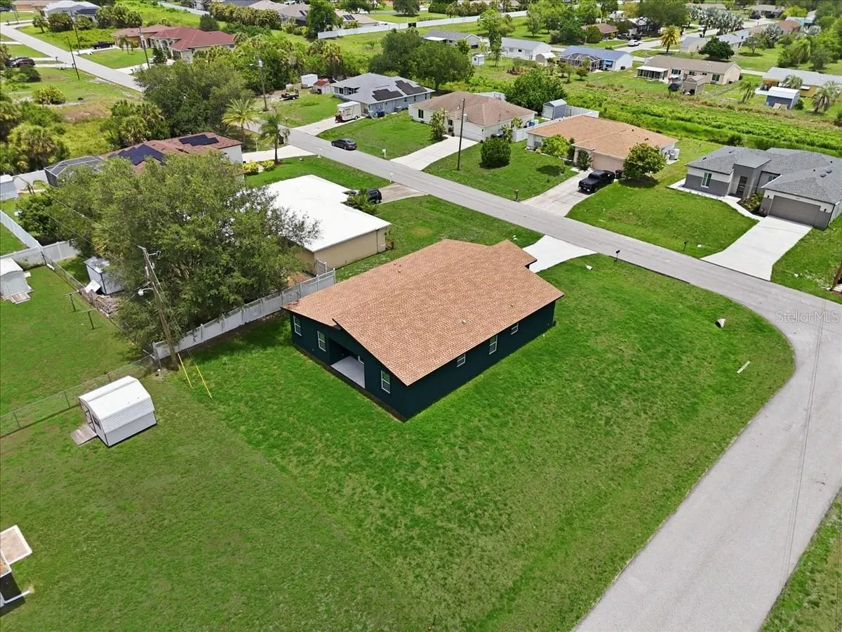 Aerial Corner lot house