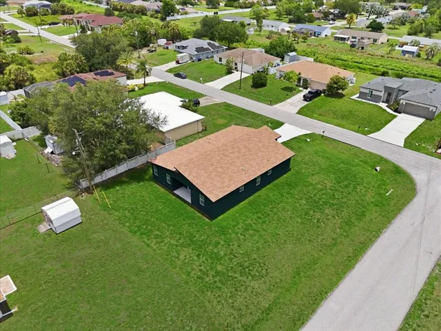 Aerial Corner lot house