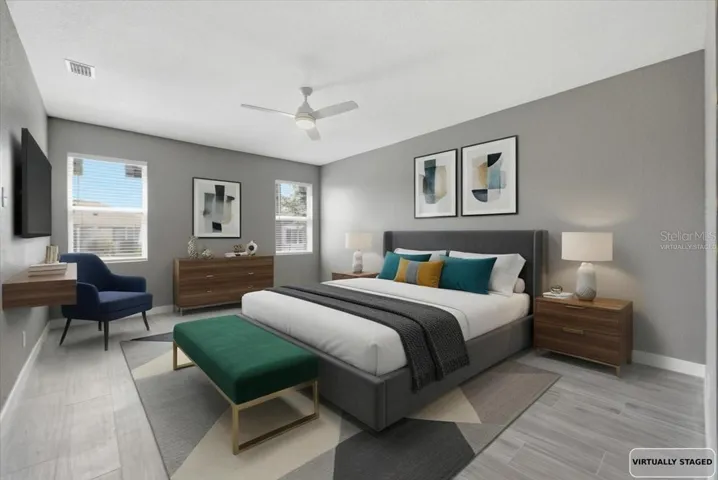 Virtually staged: Primary suite