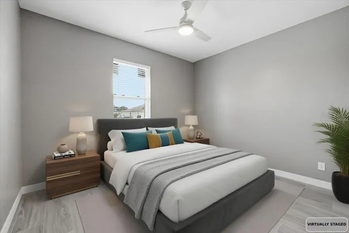 Virtually staged:  bedroom 1
