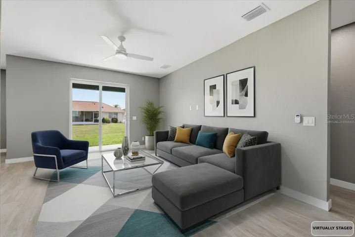 Virtually staged: Living room