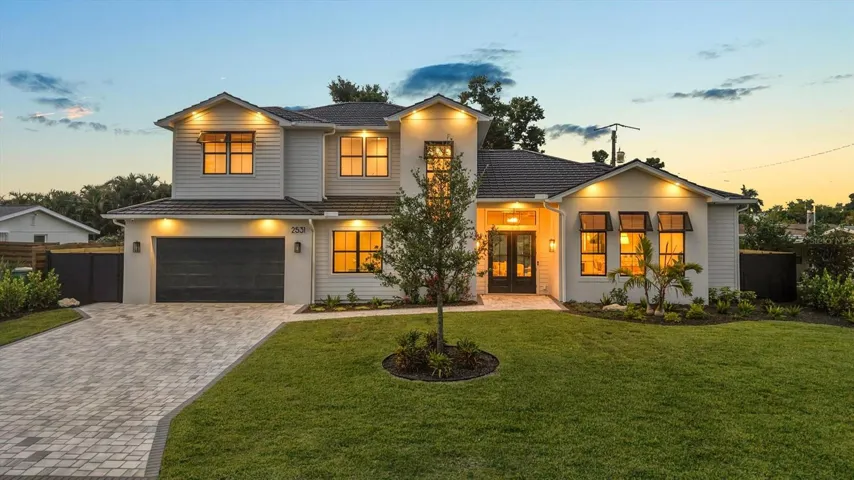 Front Elevation at Twilight
