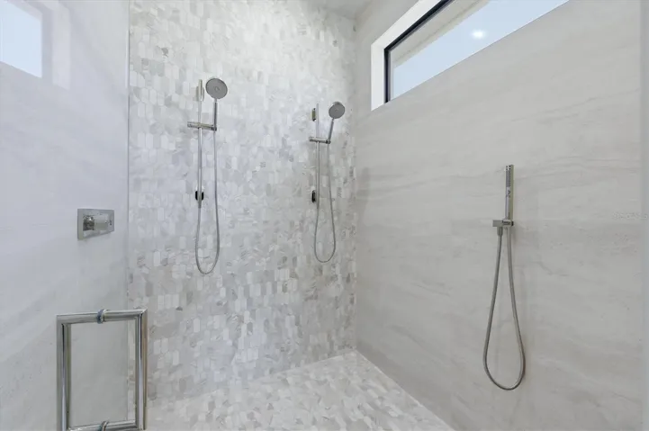 Primary shower, Marble Floor, Kohler Fixtures