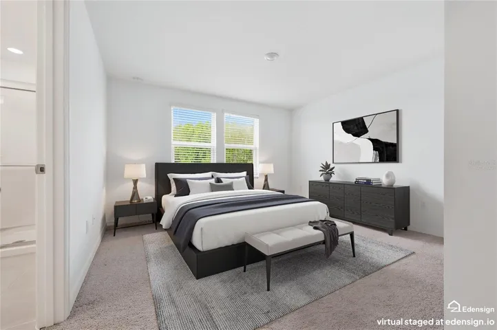 Virtually Staged Master Bedroom