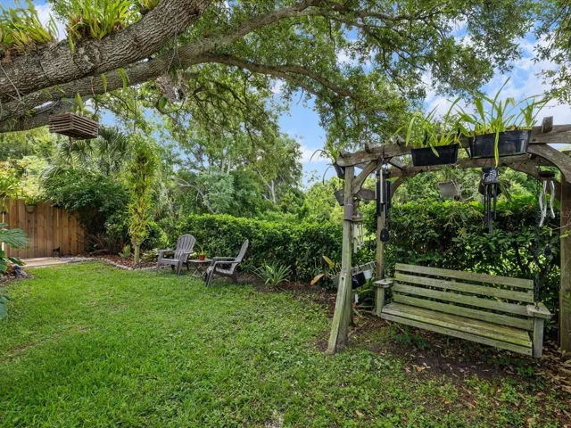 Swing on the side of the house