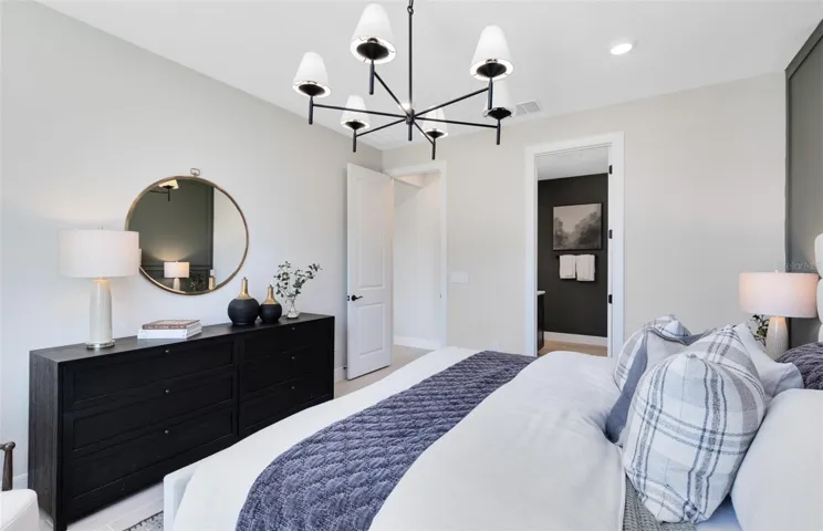 Model Home Design Only. Pictures and furnishings are for illustrative purposes only. Elevations, colors and options may vary. Furniture is for model home staging only.