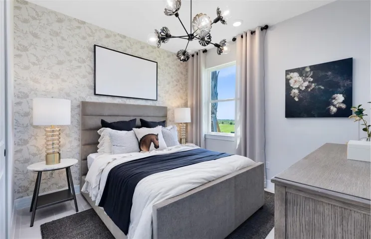 Model Home Design Only. Pictures and furnishings are for illustrative purposes only. Elevations, colors and options may vary. Furniture is for model home staging only.